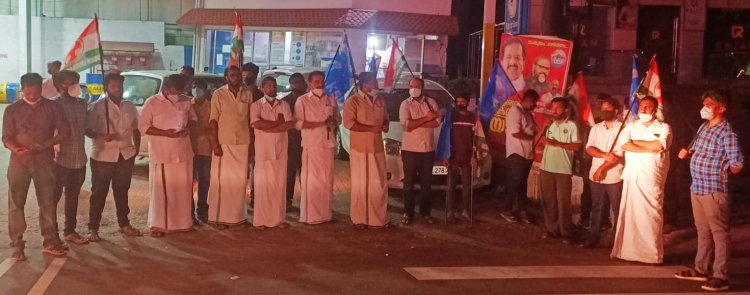 സെക്രട്ടേറിയറ്റ് മാർച്ചിൽ സംഘർഷം: യൂത്ത് കോൺഗ്രസ് പ്രവർത്തകർ പ്രതിഷേധ പ്രകടനവും യോഗവും നടത്തി